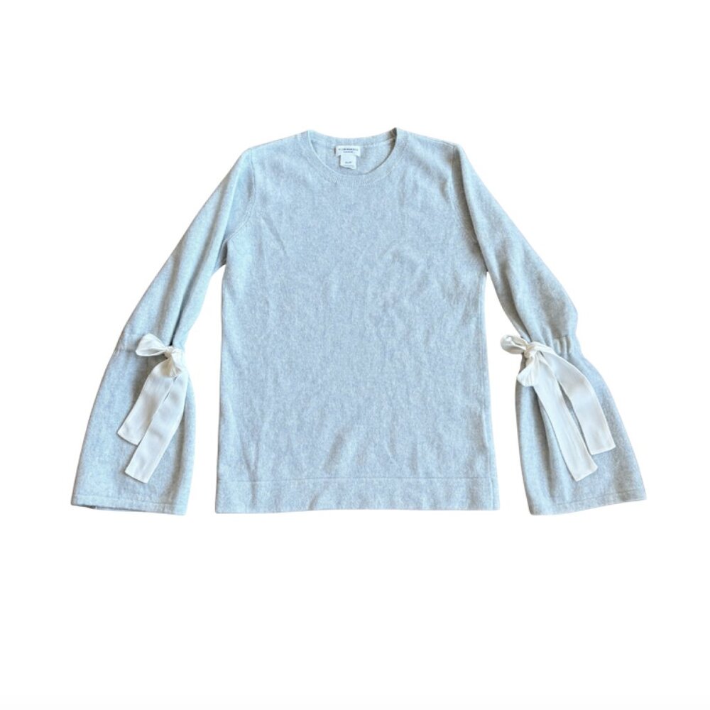 Club Monaco Xabrina Cashmere Sweater with Ribbon Ties XS Light Blue